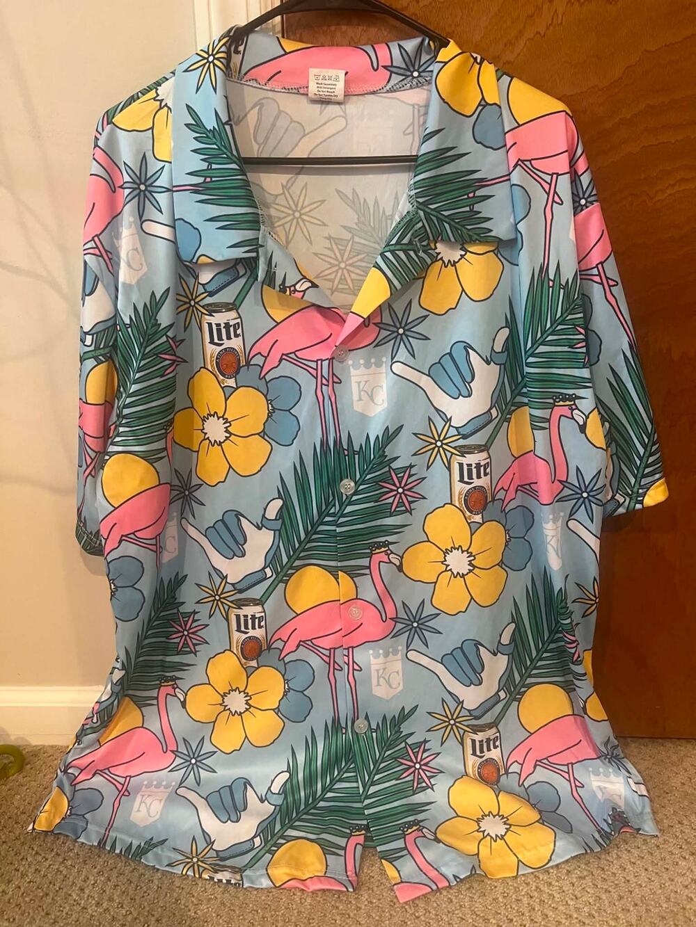 Kansas City Royals Miller Lite Hawaiian Button Down Shirt